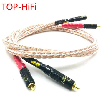 Аудио кабел TOP-HiFi Pair 8N от Монокристаллической Мед RCA Reference Свързване с Позлатените ЖАК WBT-1044 RCA