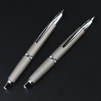 Majohn A1 Прибиращ писалка, матирана бяла окото/райе, ултра тънък метален връх с клипс и конвертером за набиране на персонал за писане