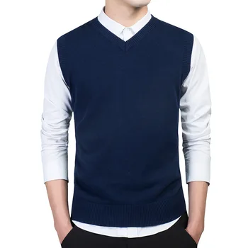 MRMT 2023 Абсолютно нов мъжки жилетка, пуловер, памук вязаный жилетка за мъжете, пуловер с V-образно деколте, пуловер без ръкави, потници, жилетки