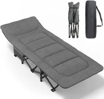 Туризъм кошче за възрастни с възглавница и разтегателен фотьойл за отдих на открито, сгъваемо легло за пътуване, офис градински легла