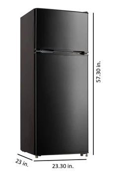 Куб. крак хладилник с фризер, RFR741 (черен)