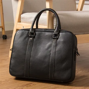 Модерен висококачествен мъжки портфейл от естествена кожа, бизнес чанта за лаптоп, ежедневни проста луксозна чанта-месинджър от телешка кожа