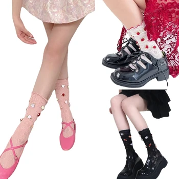 Дишащи чорапи за жените, чорапи с рози във френски стил, чорапи с цветя за момичета