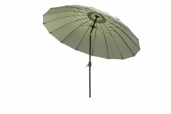 10-крак отворен чадър за двор, 16 ребра от фибростъкло, алуминиеви наклон за вътрешен двор, с дръжка, градината в двора, светло зелен