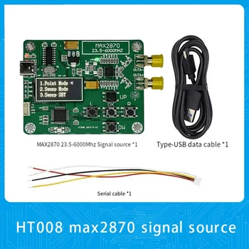 HT008 Източник на сигнал MAX2870 STM32 23,5-6000 Mhz, генератор на сигнали, точка в подкрепа на източник на сигнал / режим на Траен зелен