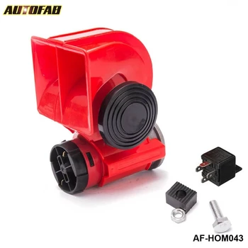 Автомобил, мотоциклет, камион 12 В червено компактен двойно тонално електрическа помпа въздушен силен сигнал автомобилна сирена за Honda civic AF-HOM043