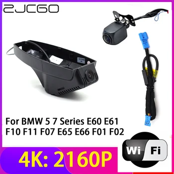 ZJCGO 4 ДО 2160 P Записващи устройства Dvr за кола Камера, 2 Обектива Регистратори Wi Fi Нощно Виждане BMW 5 и 7 Серия E60 E61 F10 F11 F07 E65 E66 F01 F02