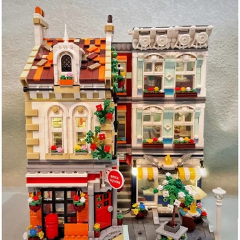 Мини-изглед към улицата, магазин за микро строителни блокове, магазин тухли, пластмасови играчки, комплекти MOC Bricks, подаръци за деца и възрастни с рисунки