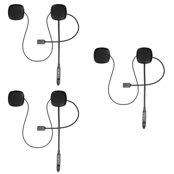3 бр Мотоциклетни Безжични Слушалки в ушите T2 с микрофон за състезатели (черен)