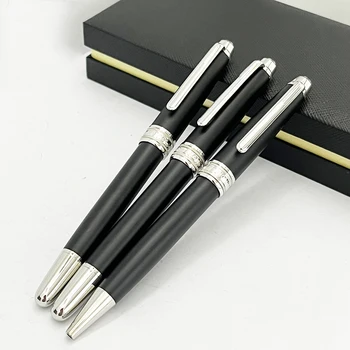 Луксозна писалка MB Pen, висококачествена матирана черна химикалка химикалка-roller 163, канцеларски материали за офиса и училището със сериен номер