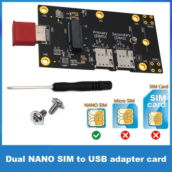 Карта на адаптера с две SIM-карти, на USB-порт M. 2 Key B на картата разширение адаптер USB3.0 с два слота за NANO SIM-карти