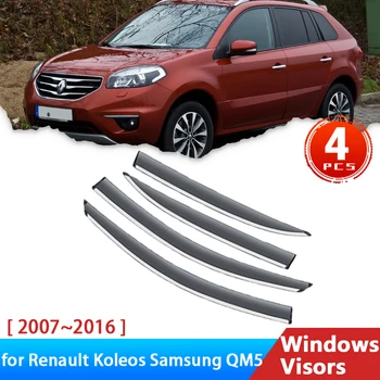 На предното стъкло за Renault Koleos HY Samsung QM5 2007 ~ 2016 Аксесоари Страничните Стъкла на Автомобила Сенници Дефлектори Тента Довършителни Слънце, Дъжд Вежди