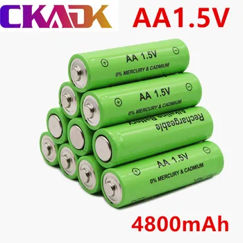 1-20 парчета от 1,5 AA батерия 4800 mah Акумулаторна батерия NI-MH AA от 1,5 батерия за Часовник, мишки, компютри, играчки и така нататък + безплатна доставка