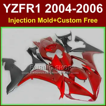 Обичай безплатни мотоциклетни пътни/състезателни инжекционные обтекатели за YAMAHA R1 2004 2005 2006 YZFR1 YZF1000 YZF 04-06 червени и черни комплекти обтекателей