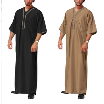 Риза за мъже Новата мюсюлманска Близкия Изток, арабската, Дубай, Малайзия, мъжки халат свободно, намаляване, копчета