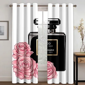 Класически парфюм с логото на марката, луксозни пердета за хола, 2 броя, безплатна доставка, начало декор за спалня