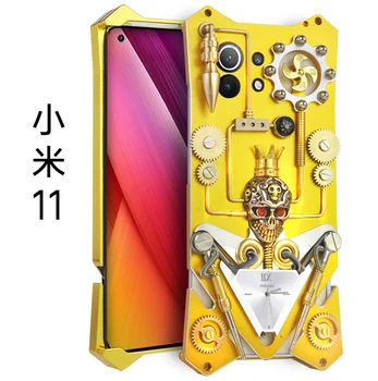 Луксозен брониран метален алуминий калъфче за телефон Xiaomi Mi 11 10 Pro Ultra Case, ръчна прехвърляне, калъф ръчна изработка за Mi11 Cases