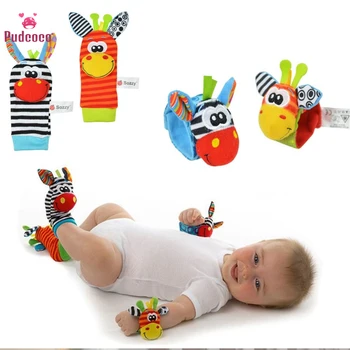 Детски чорапи Pudcoco, плюшени дрънкалки за новородени, звънци, средства за търсене на ръцете и краката, развитие на играчка, чорап със звънци за бебета 