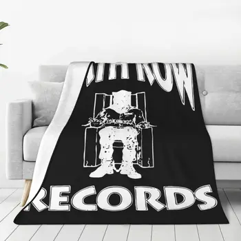 Death Row Records, бяло лого, пушистое одеяло, зашеметяващи наметала за дома, 150 *125 см, мат