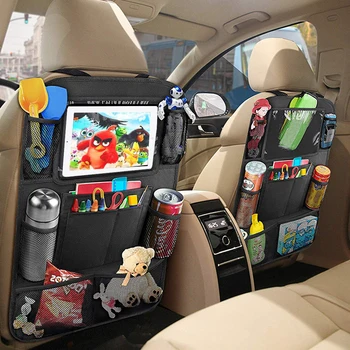Органайзер за задната седалка на колата, авто джобове за съхранение, защитни покривала за облегалката на столчето за кола, органайзер за детски автомобилни аксесоари