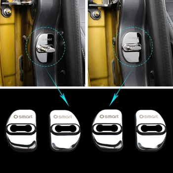 Капачки брави кола от неръждаема стомана, емблеми, защита от ръжда за Mercedes Smart 453 Forfour, автоаксесоари за стайлинг на автомобили, 4 бр.