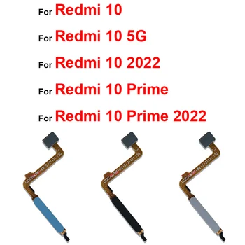 Гъвкав кабел сензор за пръстови отпечатъци за Xiaomi Redmi 10 10 Prime 2022 5G Бутон за включване с пръстов отпечатък Начало клавиш Тъчпад гъвкава лента резервни Части
