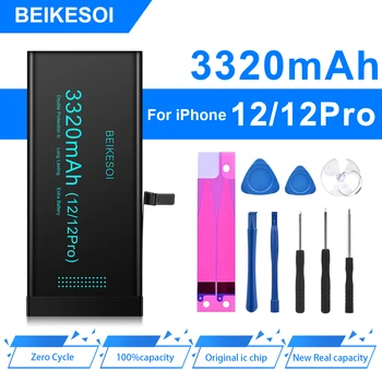 BEIKESOI, разменени батерия за iPhone x xr xs 11 pro max 12 mini pro 13 max с безплатни инструменти за монтаж