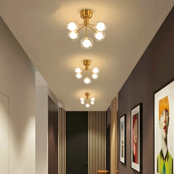 Модерна led полилей, тавана лампа G4, прозрачна стъклена топка, висящи лампи за спалня, дневна, ресторант, проход, балкон, осветителни тела за дома