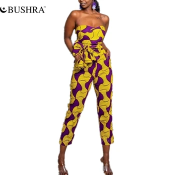 BUSHRA/облекло в африканския стил, бандажный дреха в стил на Анкара, африка гащеризон дашики, етнически секси жена гащеризон 2022, нова мода