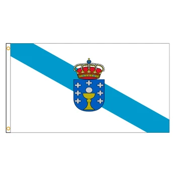 Флаг на Испания 3x5 фута 90x150 см Испански флаг за Галисия