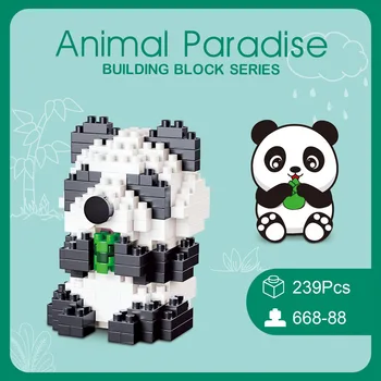 Kawaii Panda градивни, творчески, събирани със собствените си ръце, сладки мини-животни, комплекти тухли, забавни играчки за деца, модел, украшение