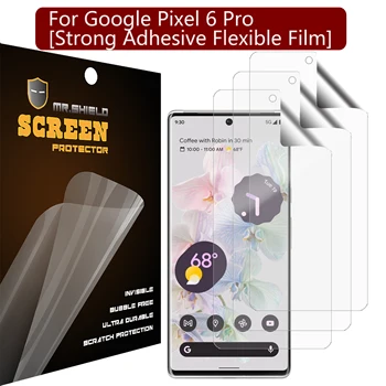 Mr.Щит [3 опаковки] Защитно фолио за екрана Google Pixel 6 Pro [Здрава залепваща гъвкава филм] (материал TPU) Премиум-клас с прозрачен екран