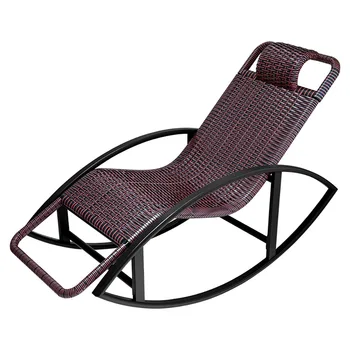 Домашен шезлонг от ратан, плажна люлеещ се стол за къмпинг, широки педали за ръчна работа, здрав водоустойчив слънцезащитен крем, ергономия