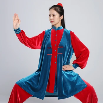 Зимна утепленная облекло тайдзи, дамски дрехи, за ушу, дрехи за конкурса по кунг-фу, форма за бойни изкуства 2022