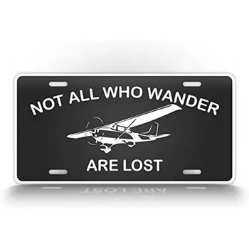 Регистрационен номер на Частния Пилот NAWWAL C 172 Не Всички, Които се Скитат се Губят, Автометка Самолет-Украса за Стена, Метален Стенен Знак
