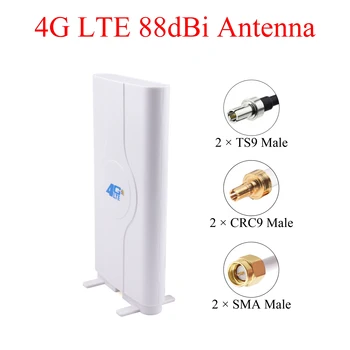 4G LTE 36dbi Антена 700-2700 Mhz Мобилна Панелна Антена TS9/CRC9/SMA Штекерный Кабел 2 м/6.56 метра За 3G и 4G Усилвател Рутер, Модем
