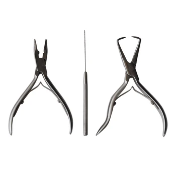 Набор от инструменти за удължаване на косата и бродиране с мъниста Комплект клещи за премахване на мъниста на иглата с микро-околовръстен линия I-Link