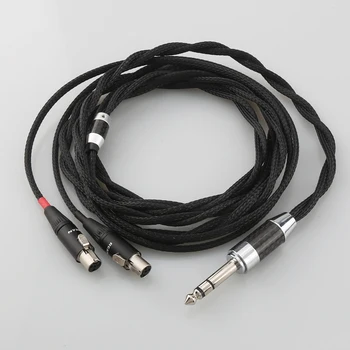 Нов 6,35 мм Plug със сребърно покритие Слушалки Кабел за Обновяване на Слушалки за Audeze LCD-3 LCD3 LCD-2 LCD2 LCD-4