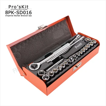 8PK-SD016 23в1 Proskit Многофункционален инчов гаечен ключ с механизма на палеца, набор от отвертки, група инструменти за поддръжка на двигателя и машината