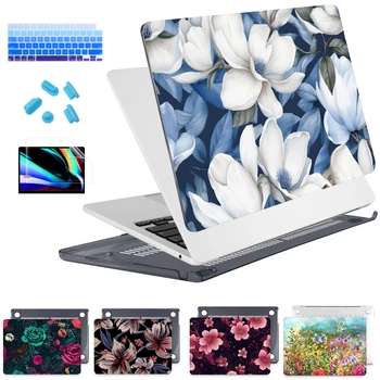 Калъф с цвете магнолия за MacBook Pro13 калъф 2022 M2 A2338 Air 13,6 см A2681 A2337 M1 2020 A2251 A1989 1706 калъф със сензорен панел A2141