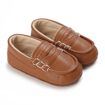 BeQeuewll/Лоферы за малки момчета и Момичета; Меки обувки за яслите без стягане; Нескользящая Кожени обувки за бебета от 0 до 18 месеца