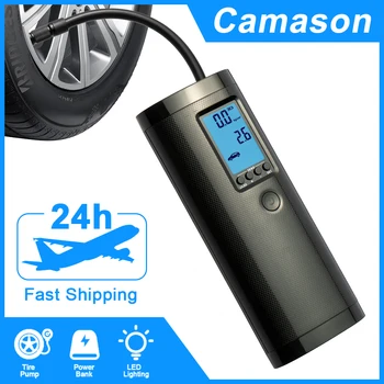 Акумулаторен въздушна помпа Camason за помпане на гуми безжичен преносим компресор Дигитален авто гумата помпа за автомобилни велосипедни гуми Топки