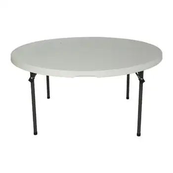 Кръгла сгъваема маса с бял цвят, 280301
