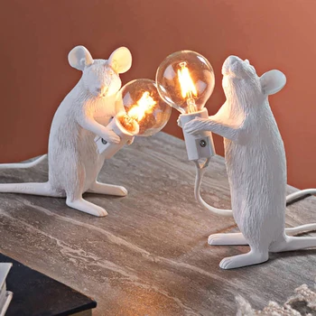 Nordic E12 Мини-мишка, мультяшная мишката, нощна лампа от смола, животните, плъхове, нощни осветителни тела, начало декор, нощни осветителни тела