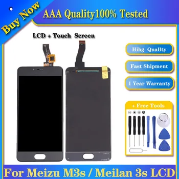 100% Тестван За Meizu M3S LCD дисплей + Тъч Екран Дигитайзер В Събирането на Сменное Стъкло За Meizu Meilan 3s резервни Части За телефони