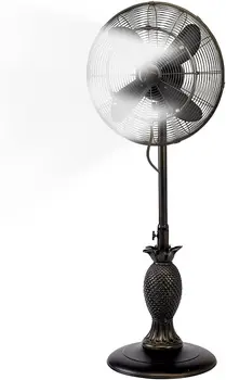 Вентилатор на стойка с 3 платна осцилиращ на вентилатора с регулируема височина, на тераса, античен вентилатор, 18 инча