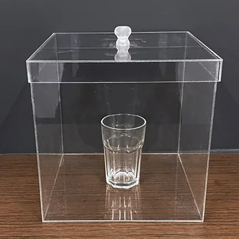 Кутия от органично стъкло за самовзрывающихся стъклени фокуси, счупване на стъкло, магия, магьосник, етап на илюзията, ментализм, трикове, подпори