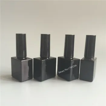 12 бр./лот, 10 мл, празна бутилка от UV-черен лак за нокти и малък пискюл, контейнер за дизайн на ноктите, Стъклени бутилки за масло за нокти
