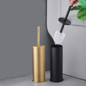 Разкошен златен черен алуминиев държач за тоалетна четка, четка за почистване на баня, домакински почистване на пода, аксесоари за баня