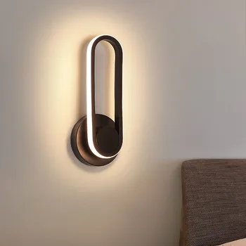 Скандинавски минималистичен led монтиран на стената лампа, въртяща се за украса на помещения, стълби, таванско помещение, всекидневна, коридор, спалня, нощни фонови лампи